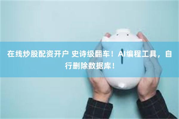 在线炒股配资开户 史诗级翻车！AI编程工具，自行删除数据库！
